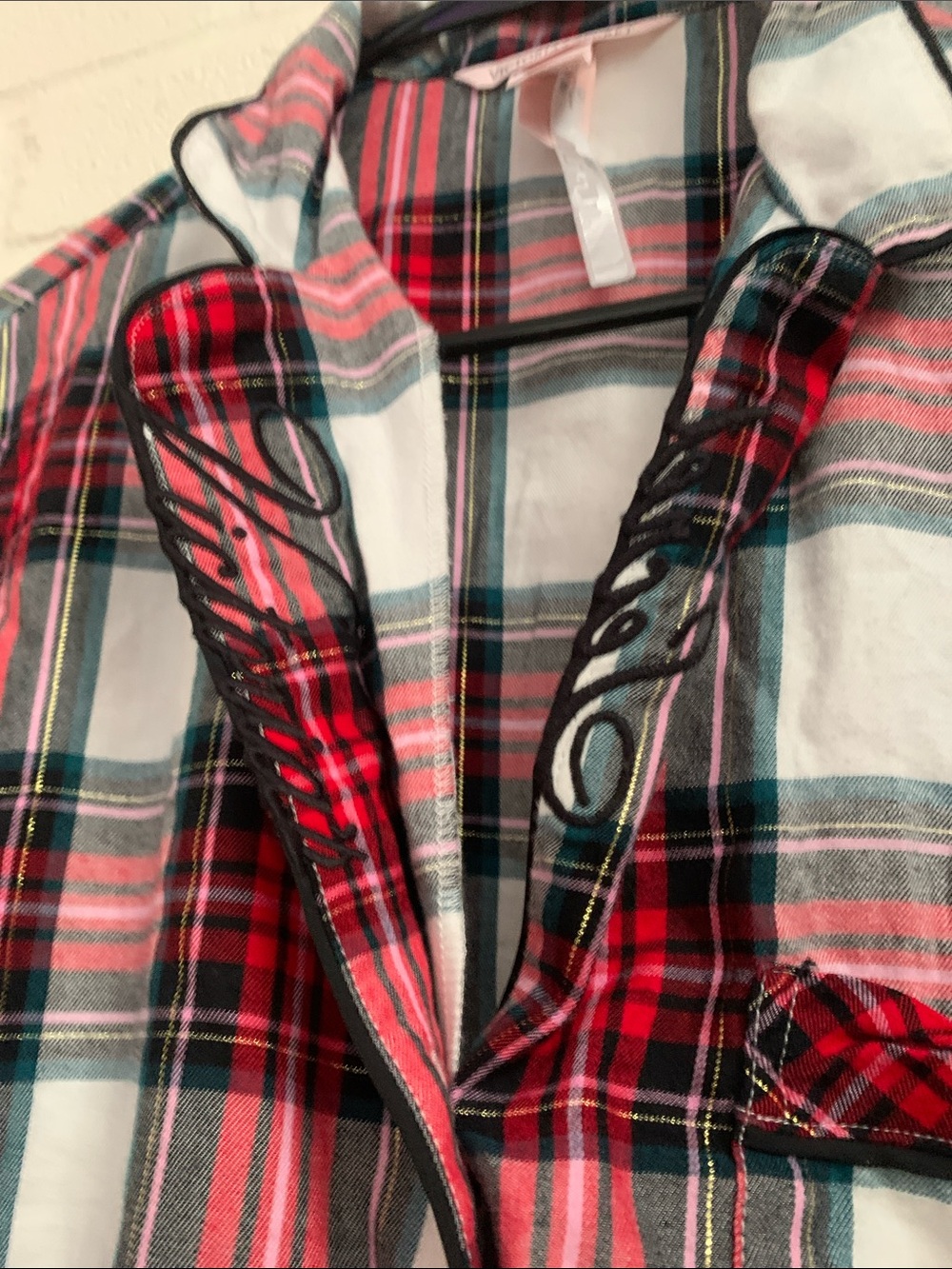 Victoria's Secret Red, White and Black Plaid Pajama Set - Picture 4 of 4
